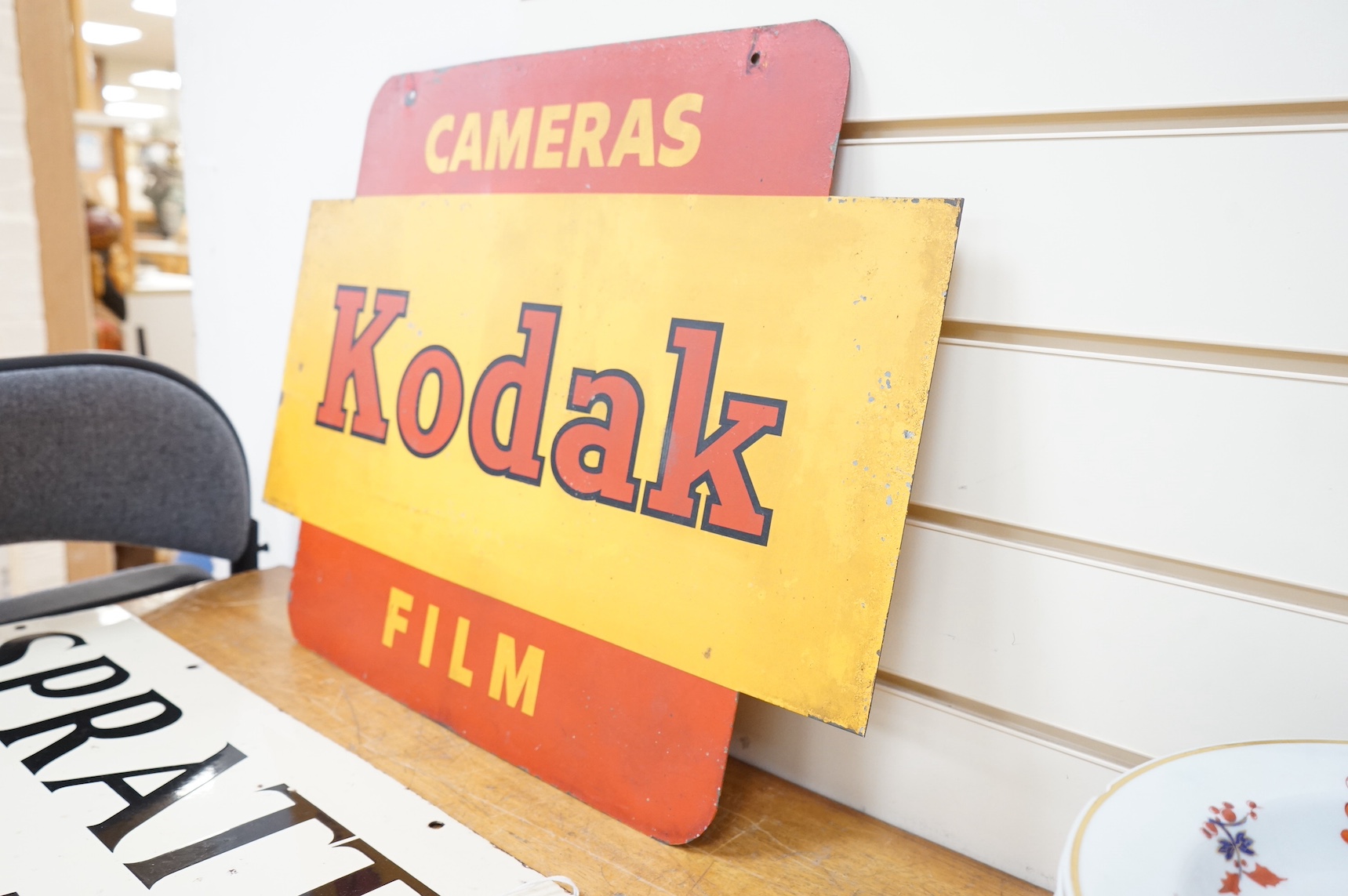 An enamel advertising sign - Kodak Cameras, 46 x 61cm. Condition - fair to good